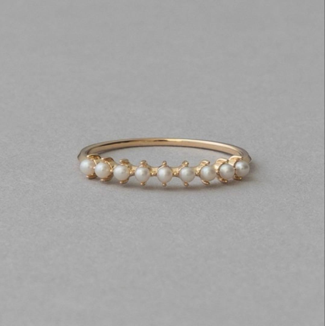 ete K10YG レイヤード パール リング