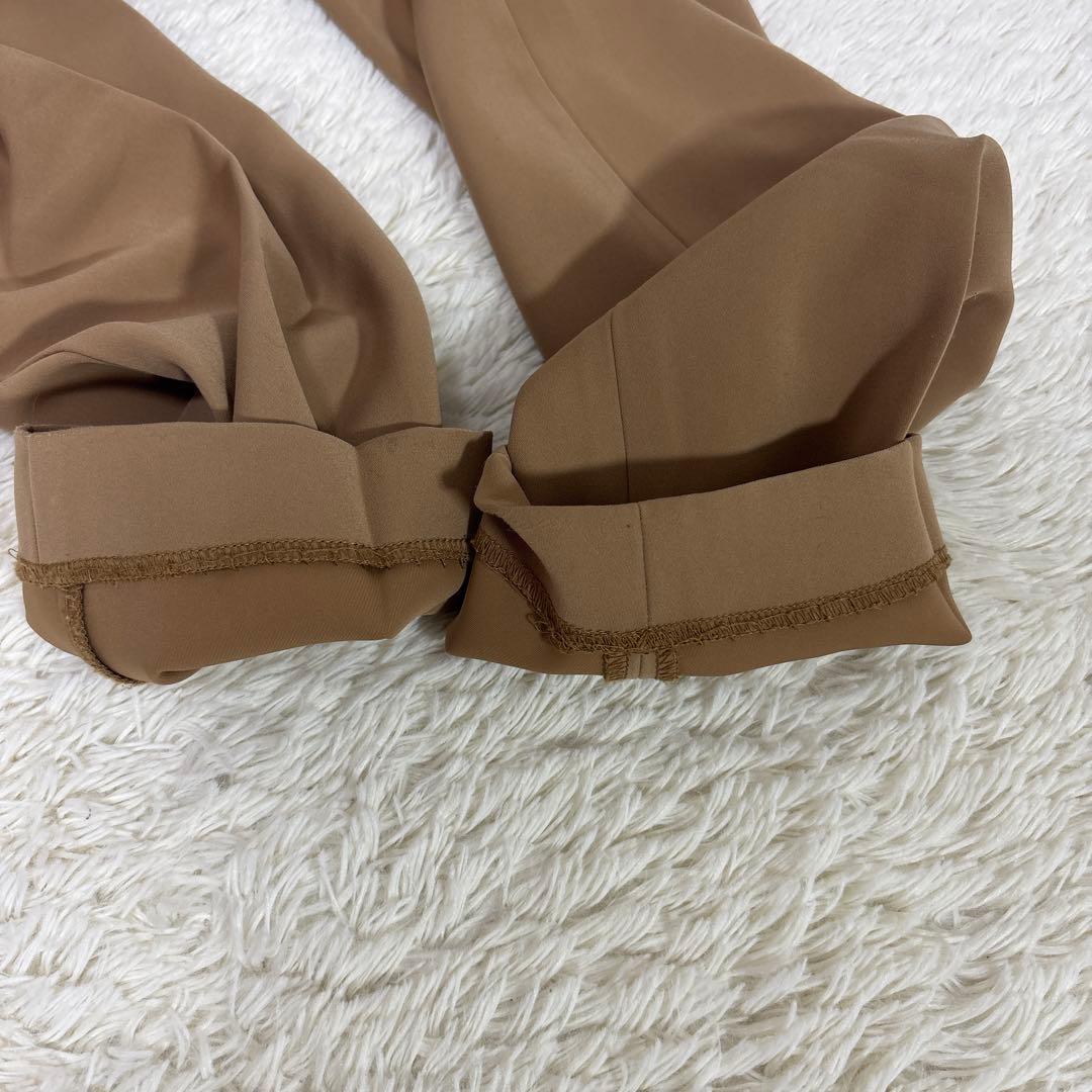 美品　プラステ　ノーカラー　セットアップXS　ベージュ　ポリエステル　ベルト