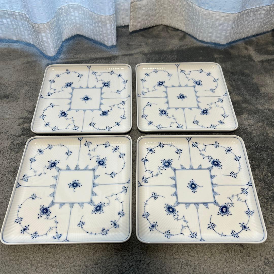 ロイヤルコペンハーゲン/スクエアプレート　４枚　新品