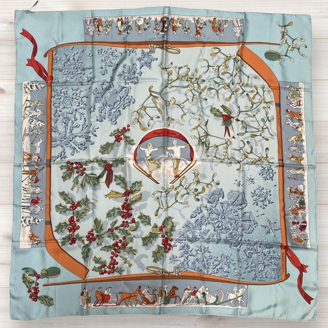 エルメス カレ90 neige d antan シルク フランス製