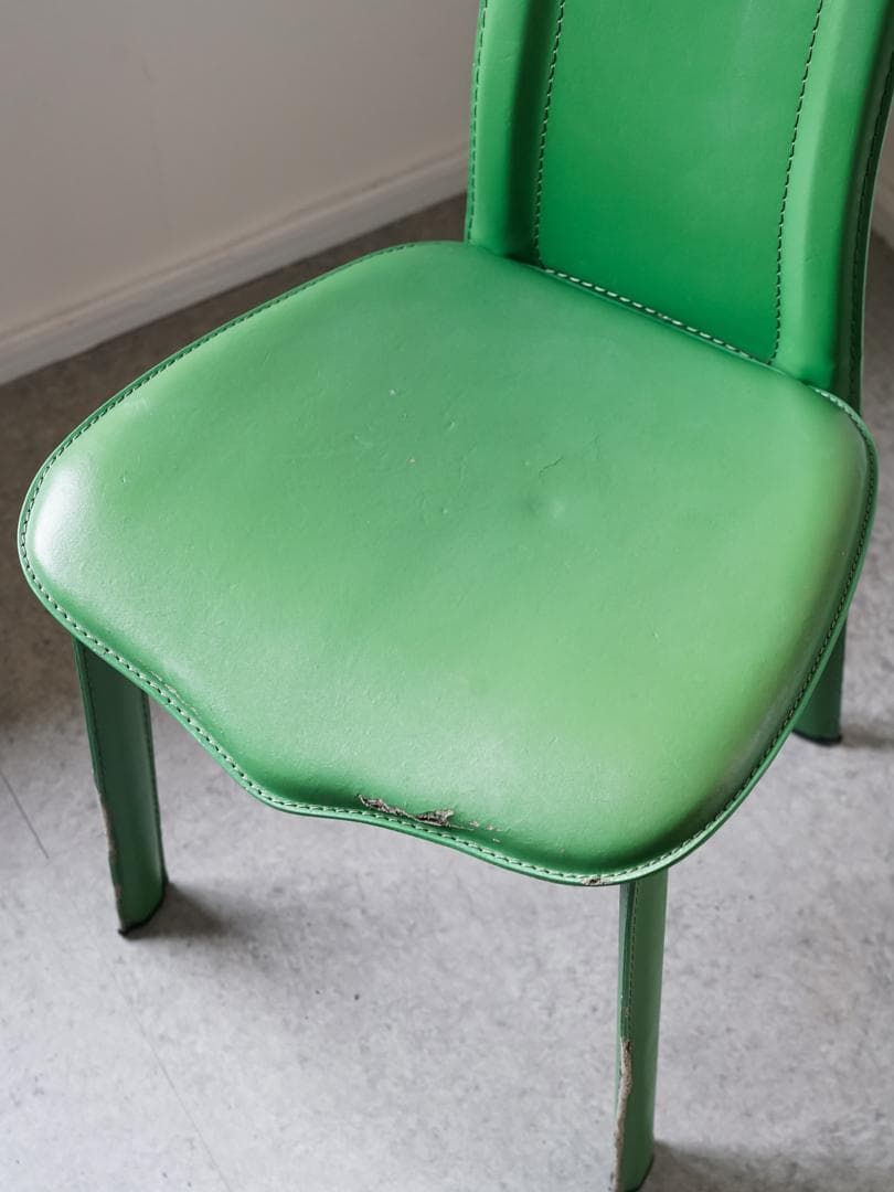 80-90's vintage ハイバック チェア グリーン ポストモダン