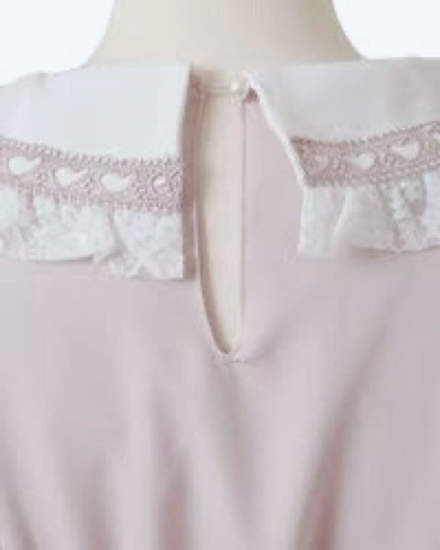 LIZLISA ハート衿プリーツフリルワンピース