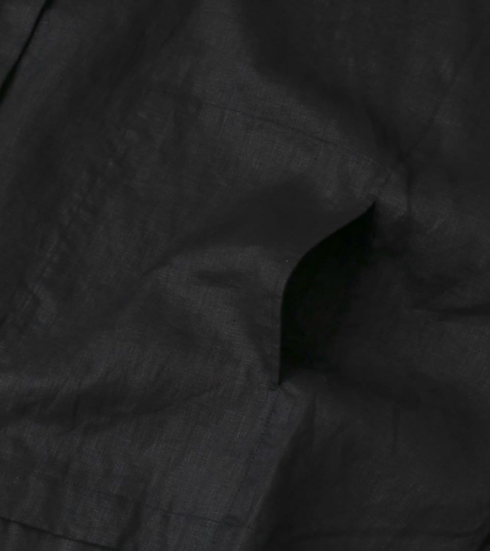 かぐれ　リネンスクエアケープシャツ　ブラック