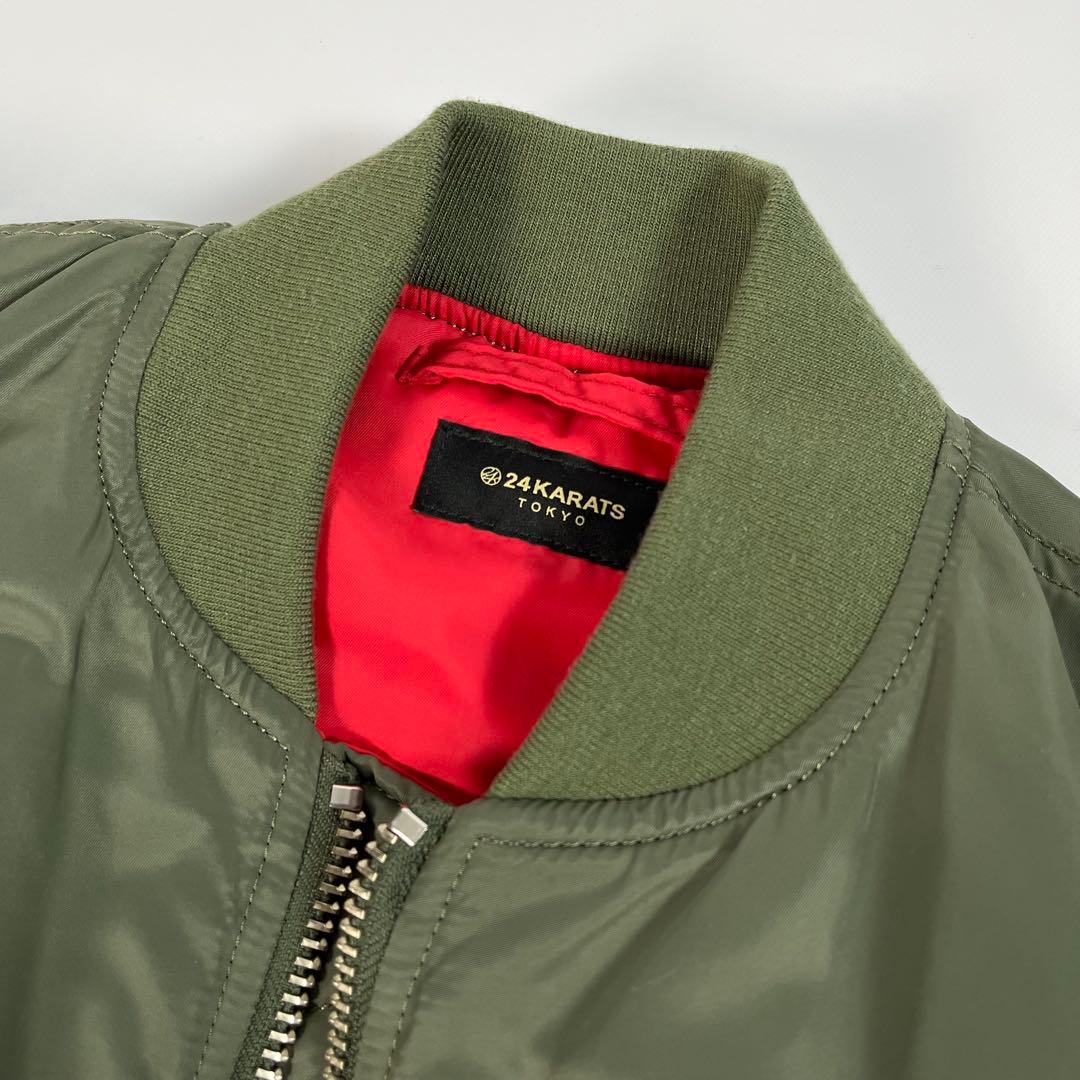 未使用級 ALPHA 24KARATS MA-1 フライトジャケット 刺繍ロゴ