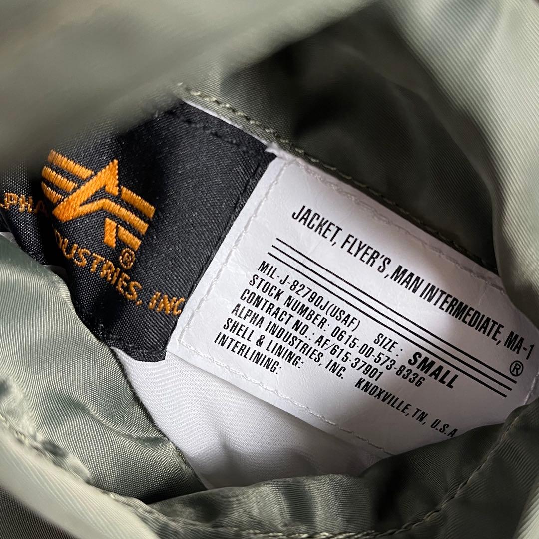 未使用級 ALPHA 24KARATS MA-1 フライトジャケット 刺繍ロゴ