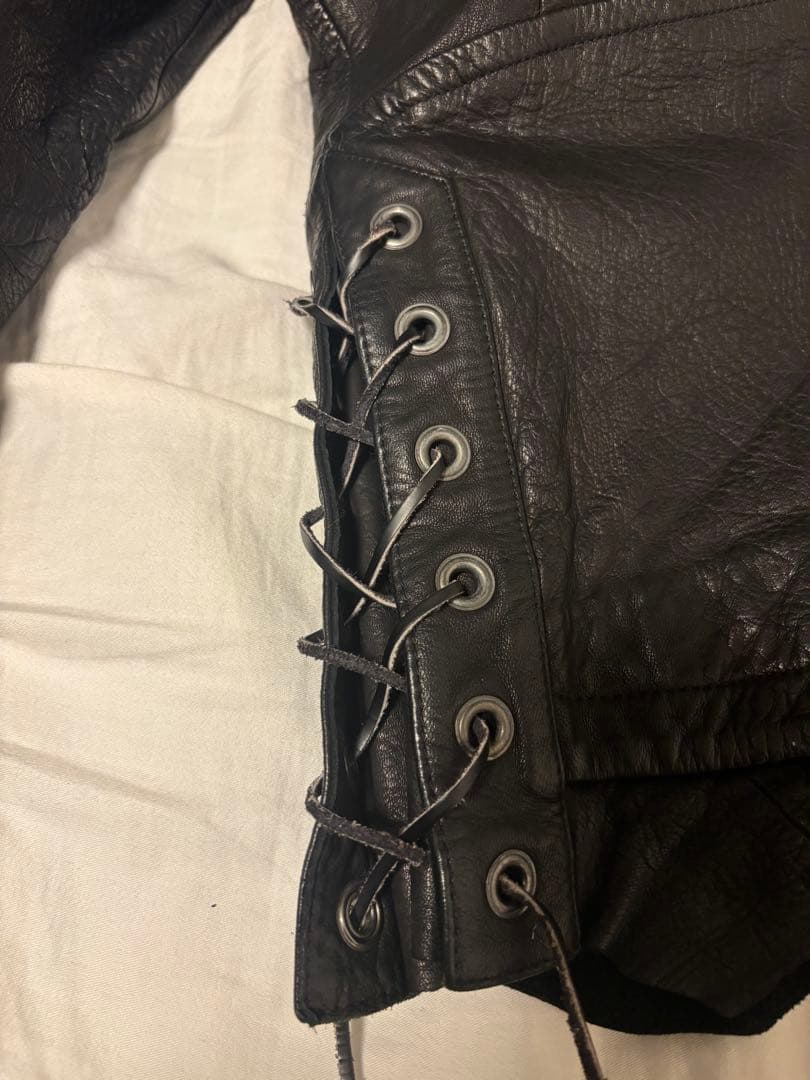 美品　Ｒｏｅｎブラック シングルライダースジャケット ディアスキン　ロエン　鹿革