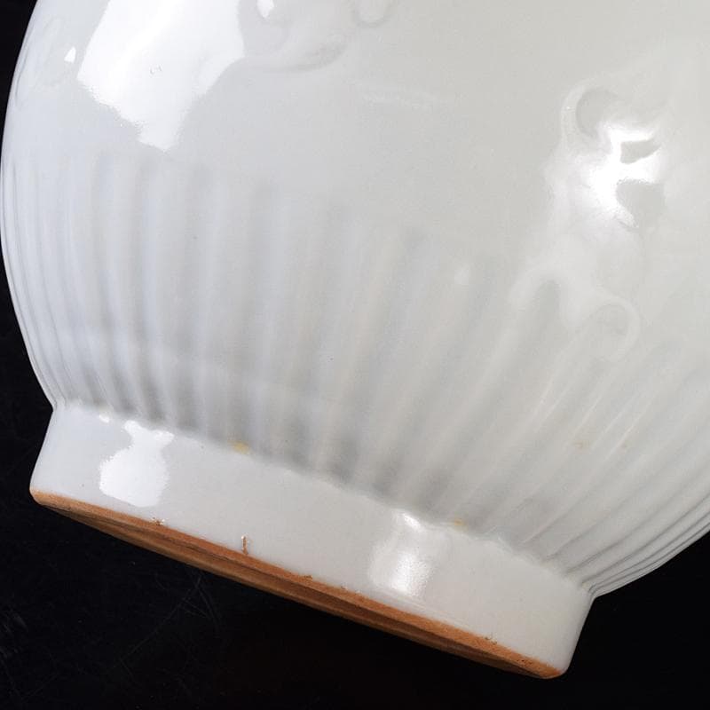 中国　影青　青白磁　陽刻　雲龍文　蒜口瓶　高さ約31㎝　M　R7918B