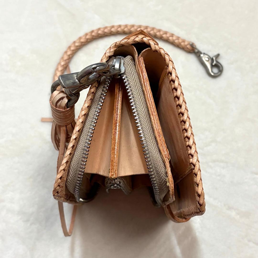 良品✨インディアン カービング ライダースウォレット 長財布 コンチョ