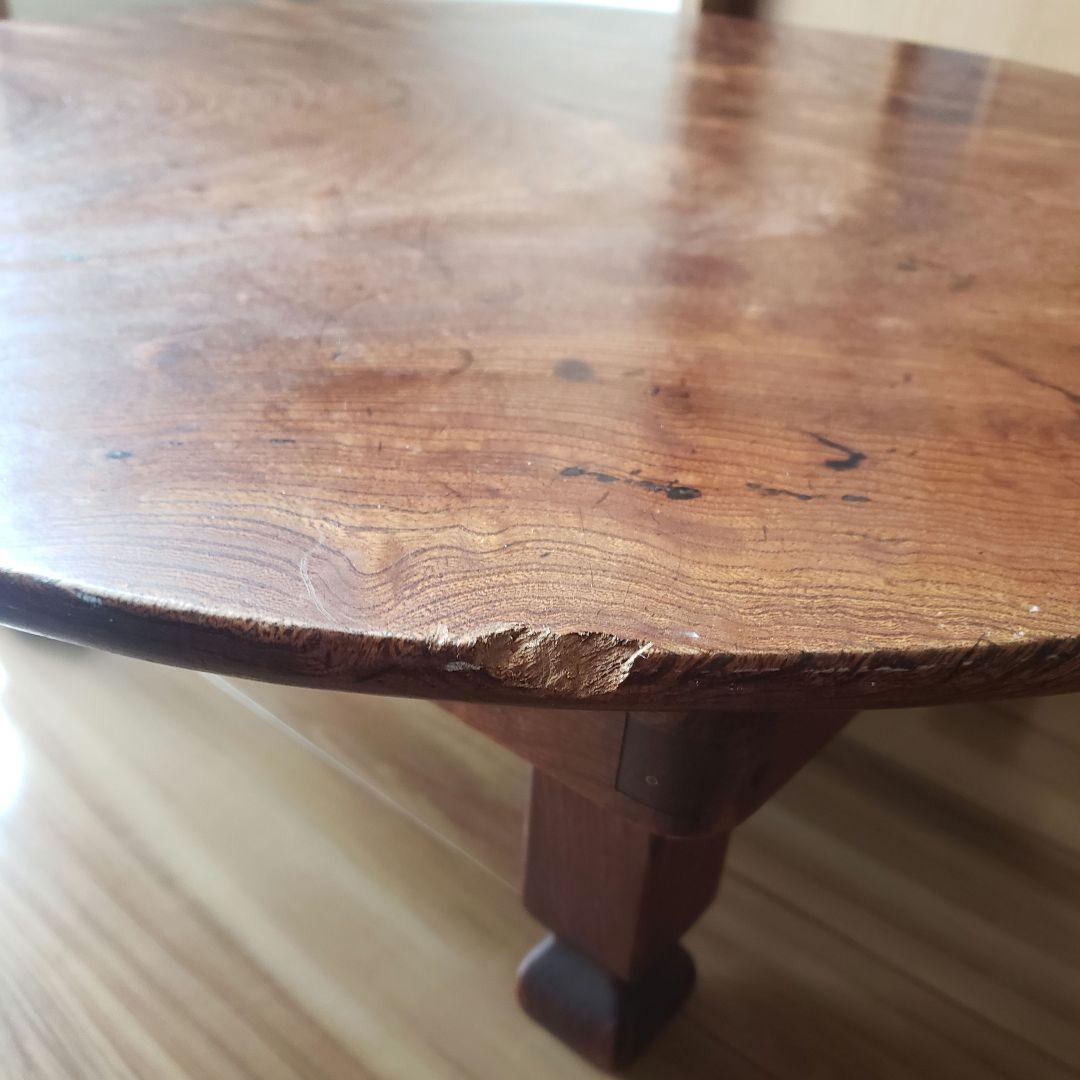 古家具　ちゃぶ台　一枚板　木製 　欅　折り畳み　無垢　時代家具