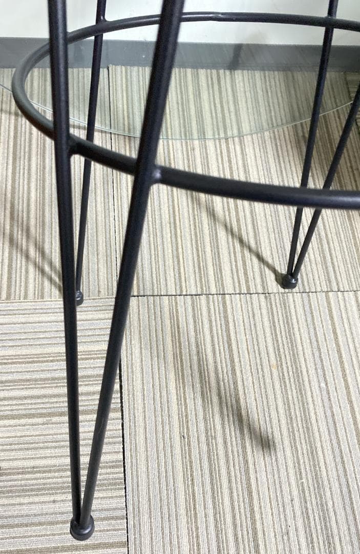 TOHMA リゾネア カフェテーブル サイドテーブル ラタン調・丸型・ガラス