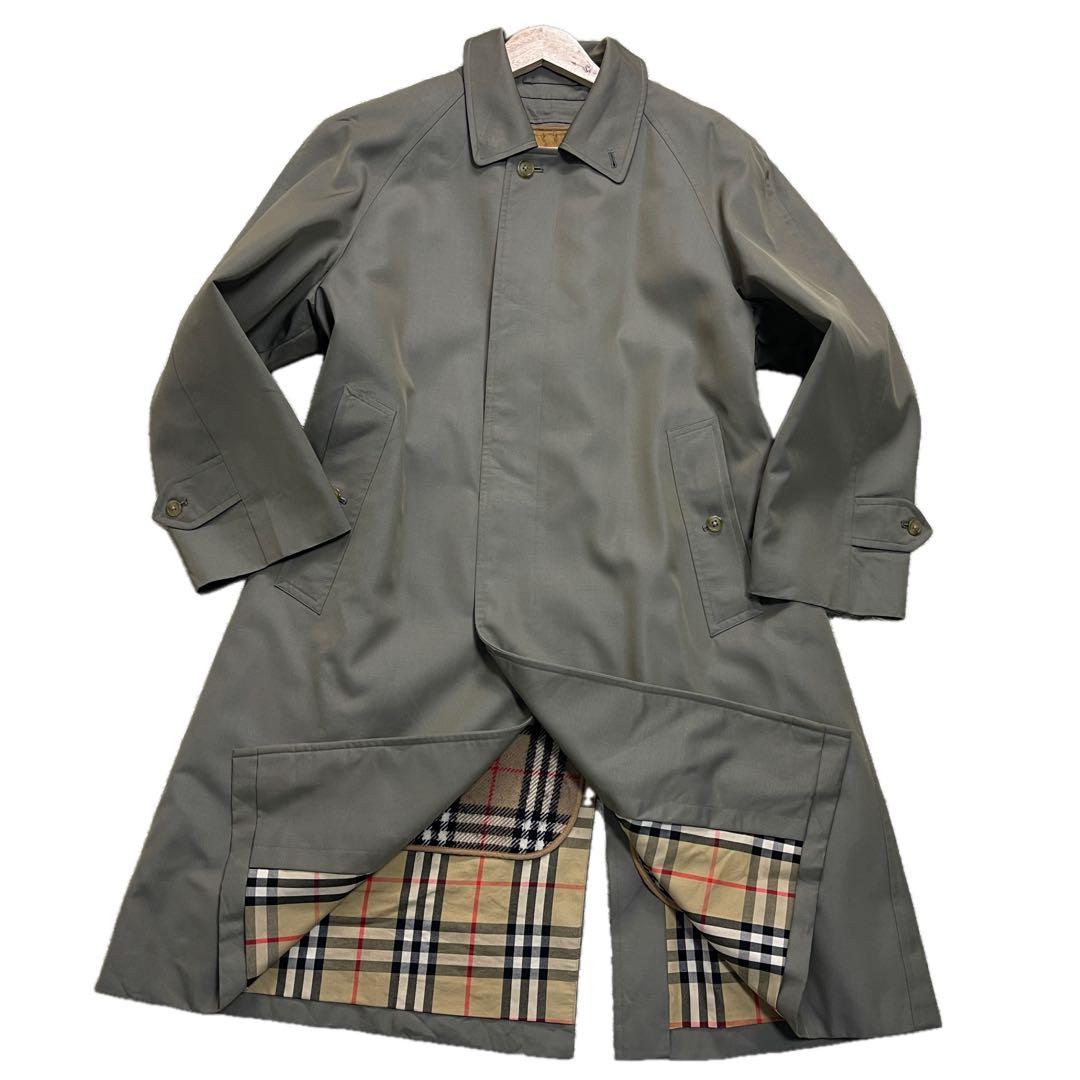 極美品　バーバリー　ノバチェック　カシミア混　ステンカラーコート　Mサイズ相当