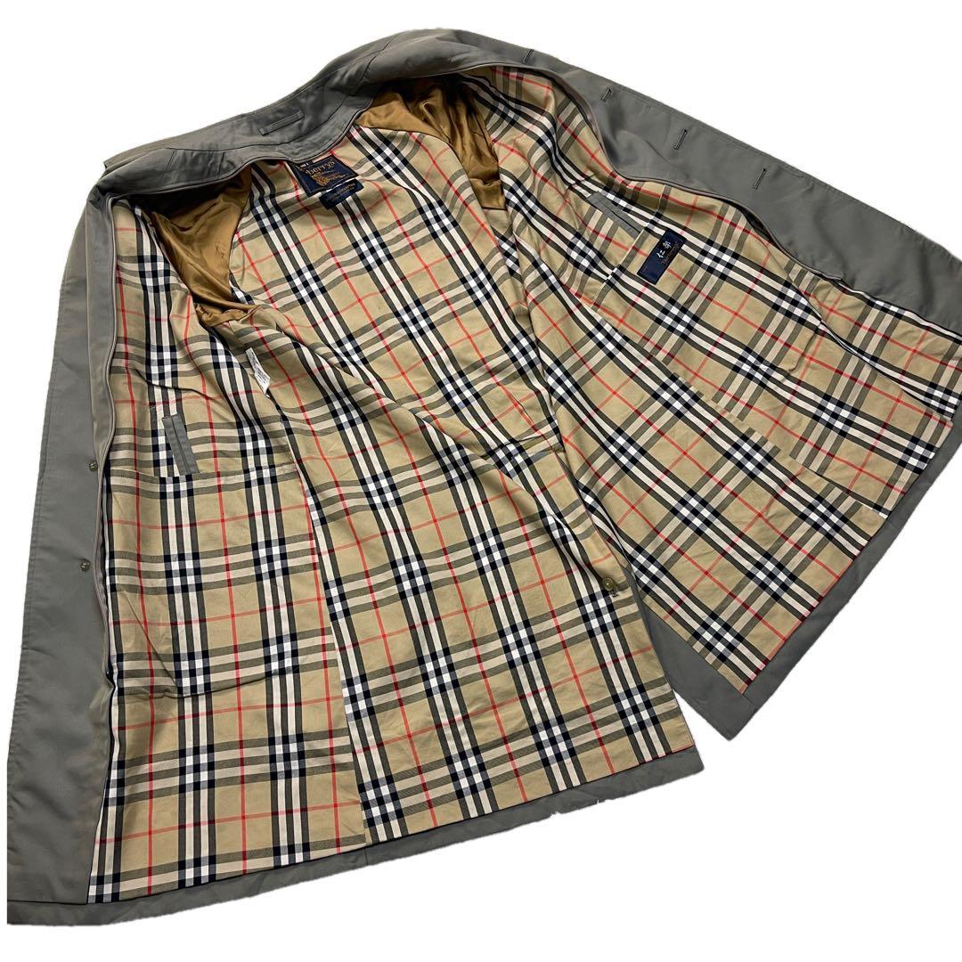 極美品　バーバリー　ノバチェック　カシミア混　ステンカラーコート　Mサイズ相当