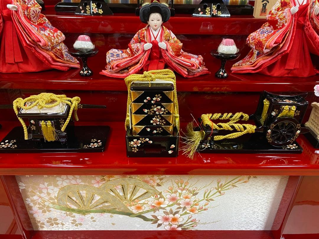 東京久月　親王五人飾り収納用三段セット・間口約６０×奥行約４６×高さ約６１㎝