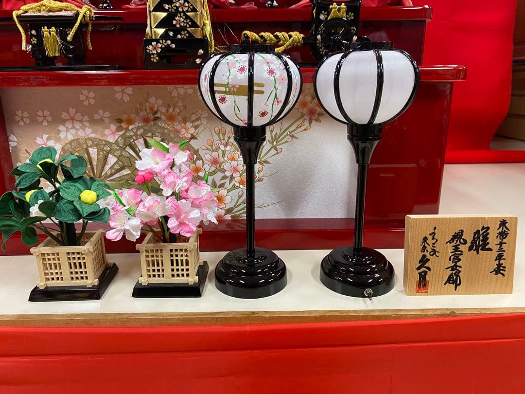 東京久月　親王五人飾り収納用三段セット・間口約６０×奥行約４６×高さ約６１㎝