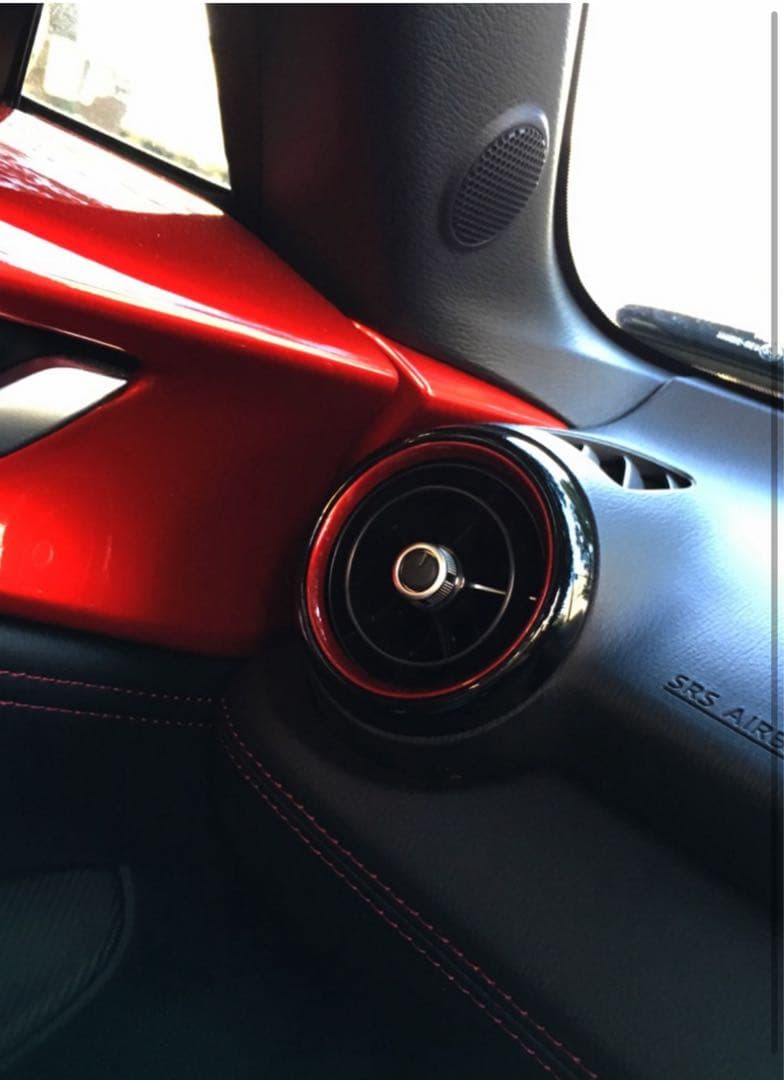 NDロードスター　純正エアコンルーバー　グロスブラック×レッド