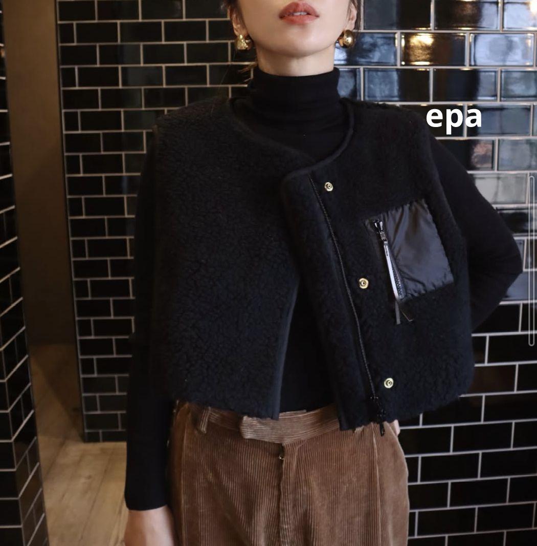 epa エパ　リバーシブルショートベスト　ブラック