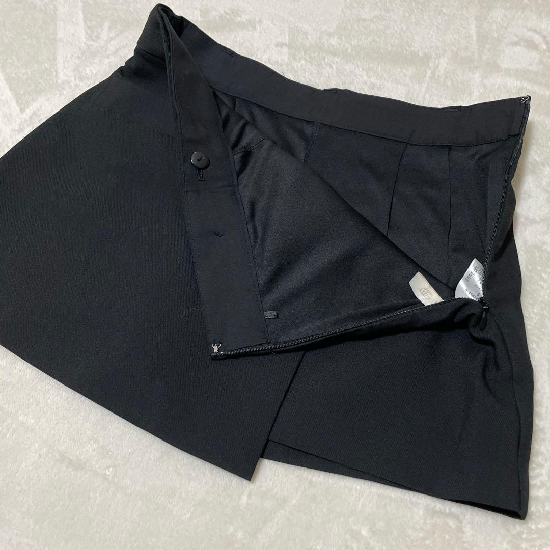 美品 eimy istoire ラップミニスカート キュロット黒 ブラック S