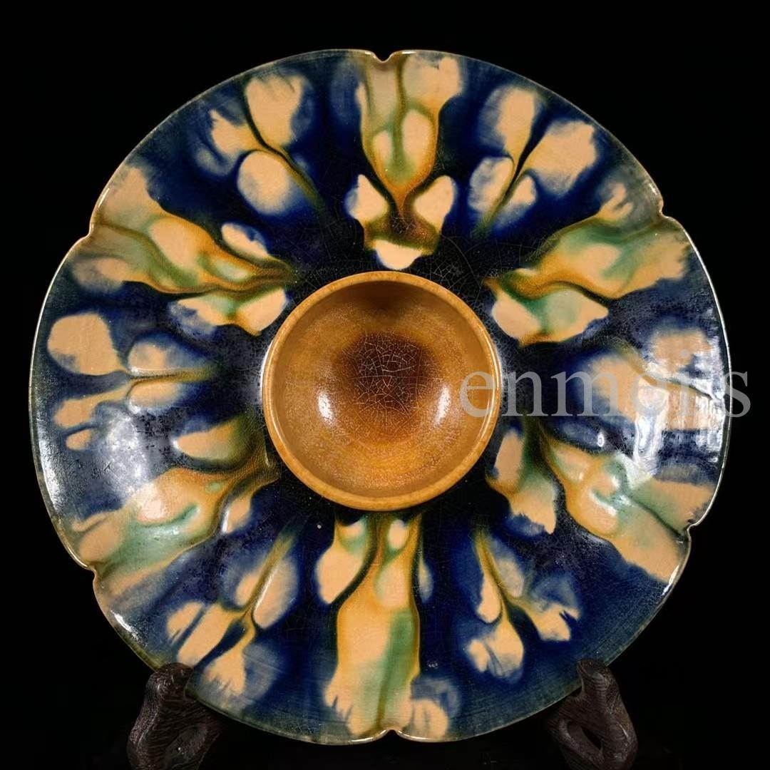 中国古美術・唐三彩・葵口盞托・陶芸・文房具・置物・茶道具・古道具