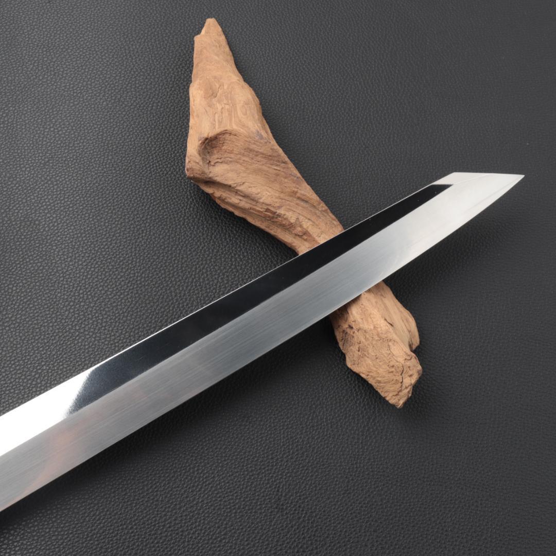 8732切付柳刃包丁9寸鏡面仕上げ刺身包丁 刃は究極の切れ味 黒檀黒水牛角八角柄