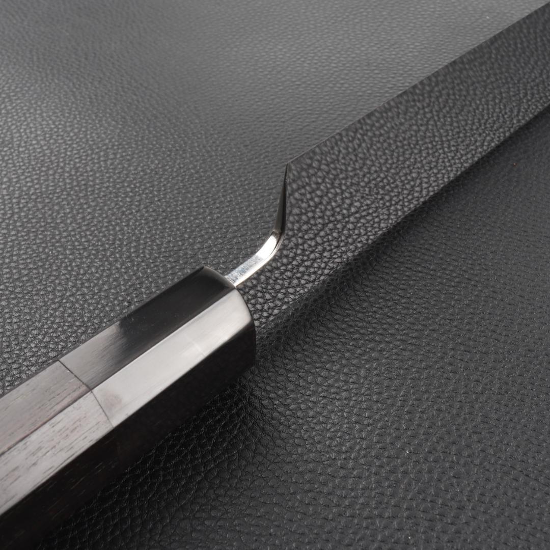 8732切付柳刃包丁9寸鏡面仕上げ刺身包丁 刃は究極の切れ味 黒檀黒水牛角八角柄