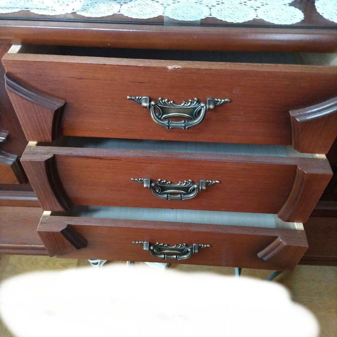 木製キャビネット ブラウン 3引き出し