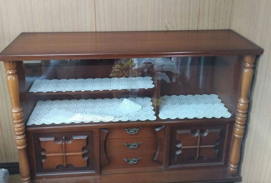 木製キャビネット ブラウン 3引き出し