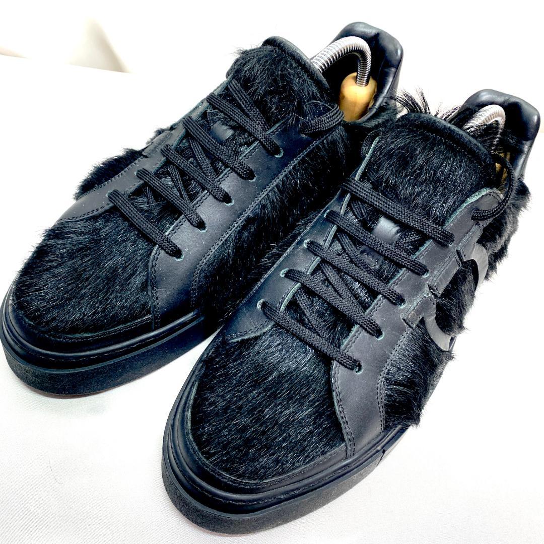 サルヴァトーレ フェラガモ ハラコ スニーカー ガンチーニ ブラック 7