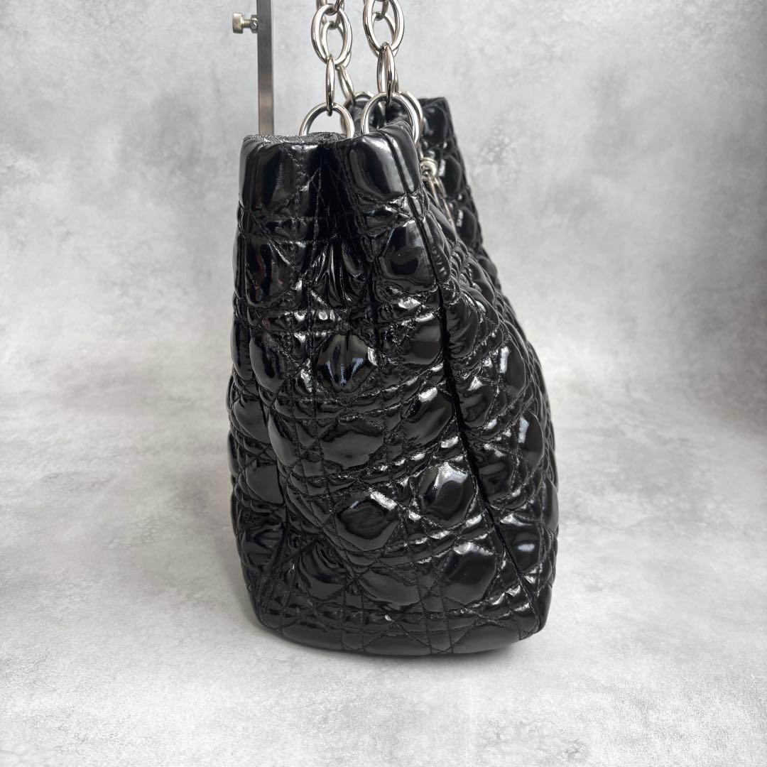 美品 Christian Dior カナージュ パナレア トートバッグ エナメル