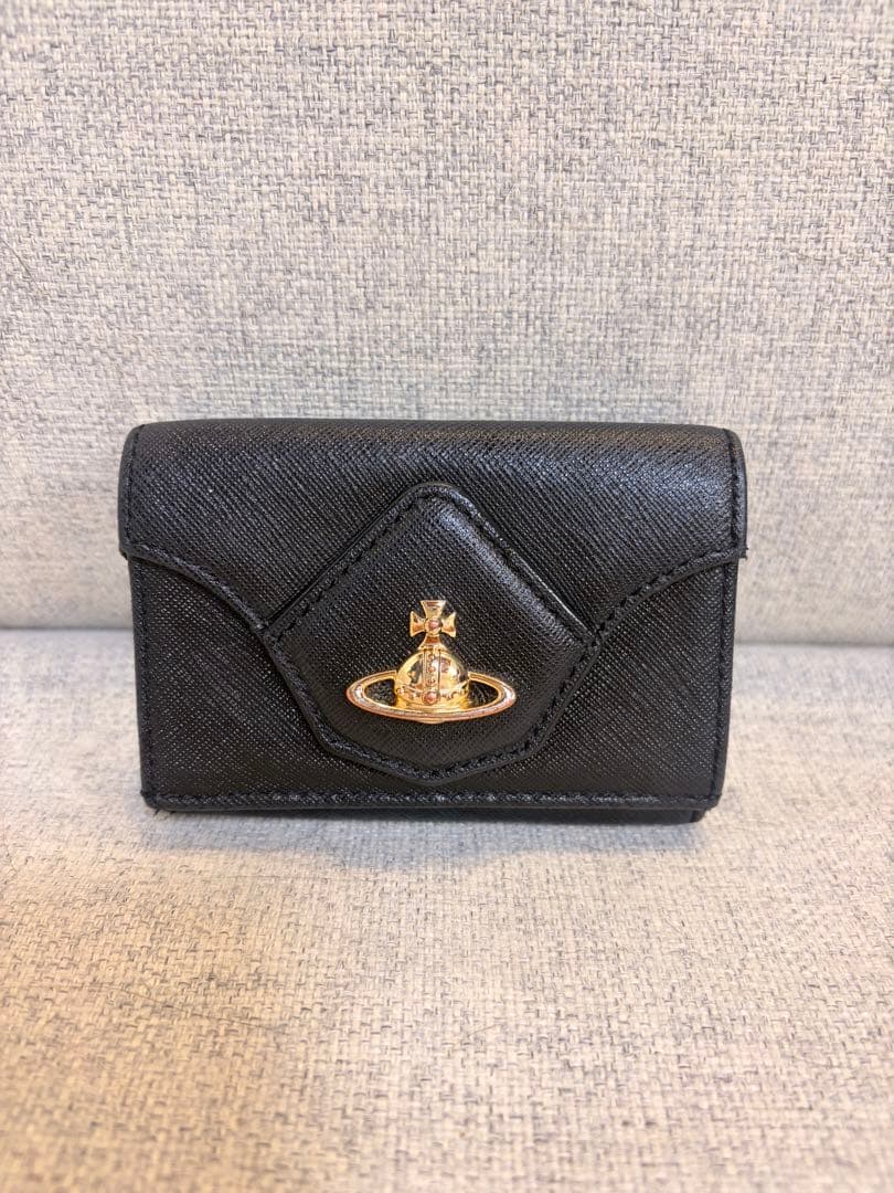 Vivienne Westwood オーブ 三つ折り財布 レザー ブラック 黒