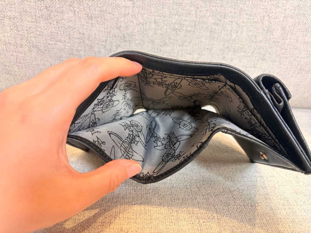 Vivienne Westwood オーブ 三つ折り財布 レザー ブラック 黒