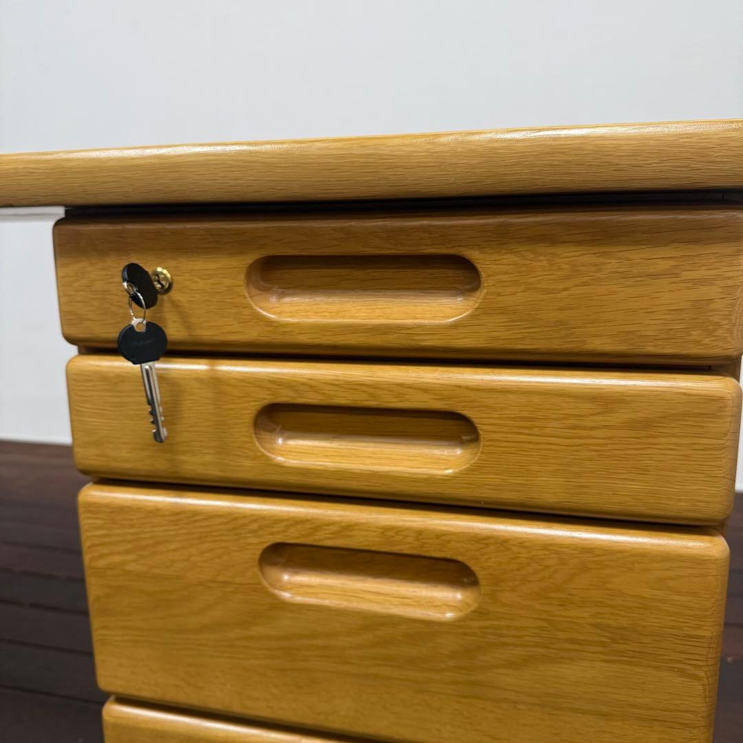 H21C18 浜本工芸 HAMAMOTO デスク 片袖机 オーク材