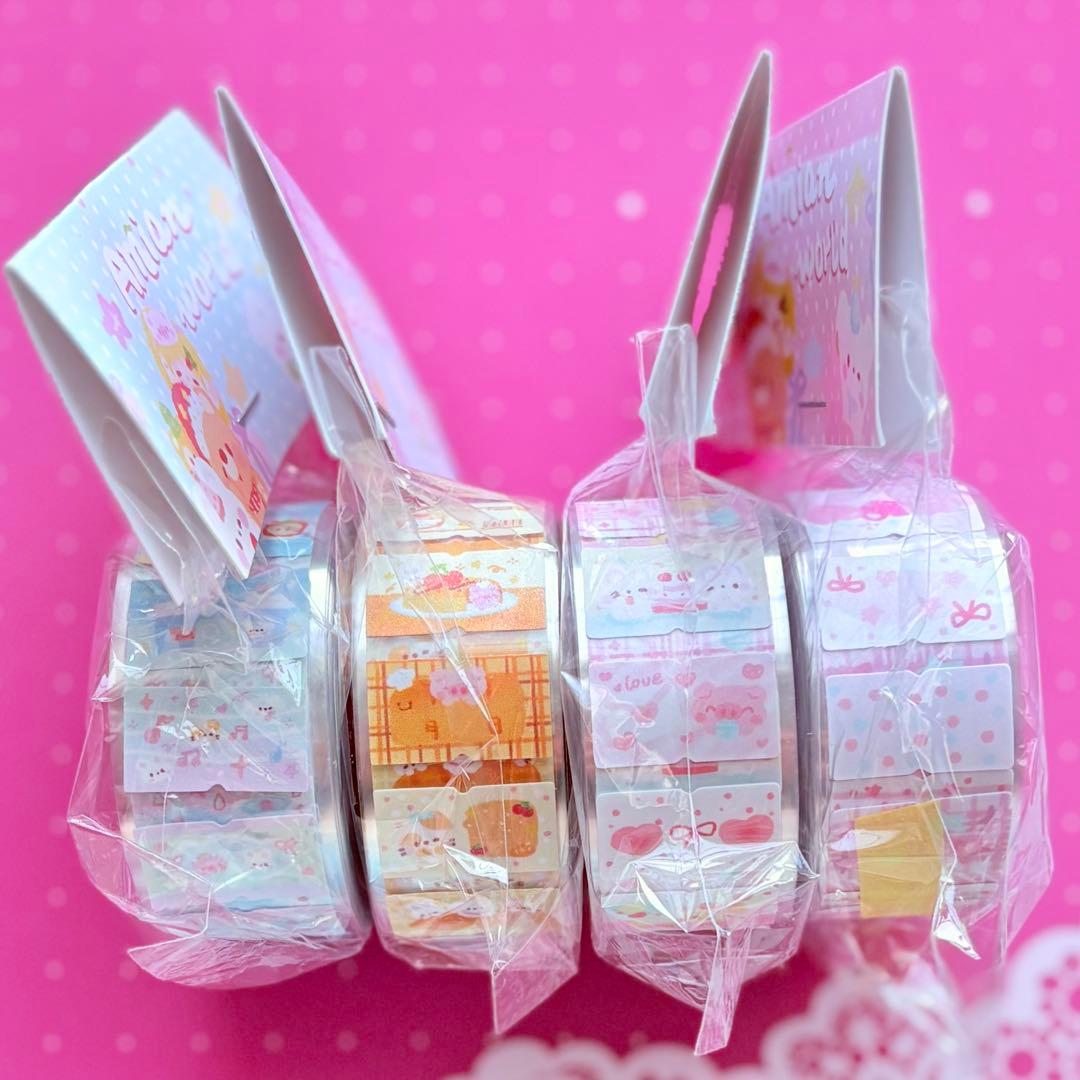 粉蓝幻想 面包日记 甜蜜记录 ラベラーシール 各500枚 4点セット