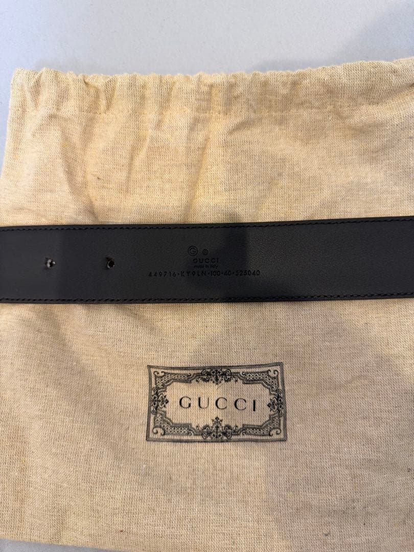 GUCCI GGキャンバス×レザー　(ベージュ×ブラウン) べルト