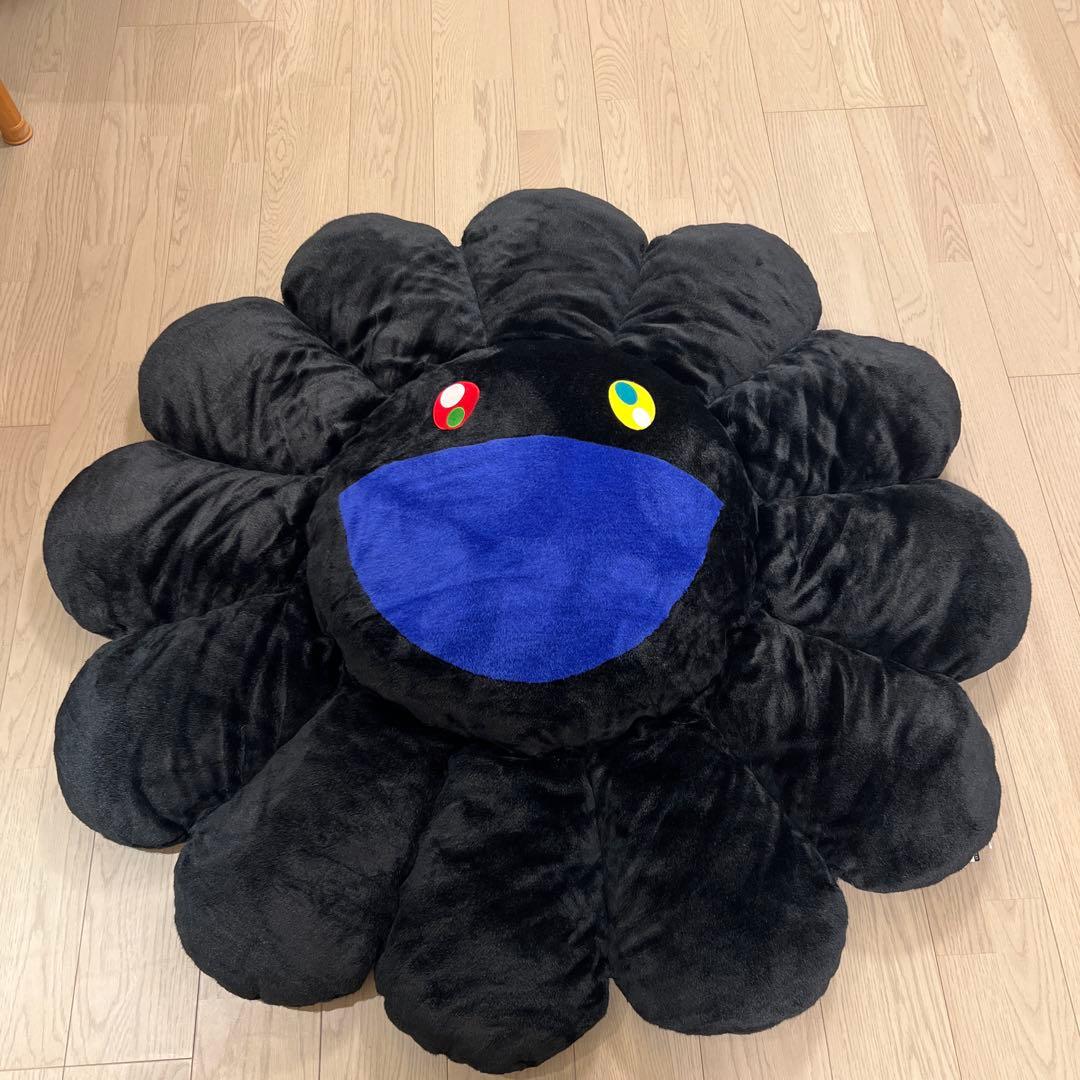 むっこ様　村上隆　特大フラワークッション　ブラック　1.5m