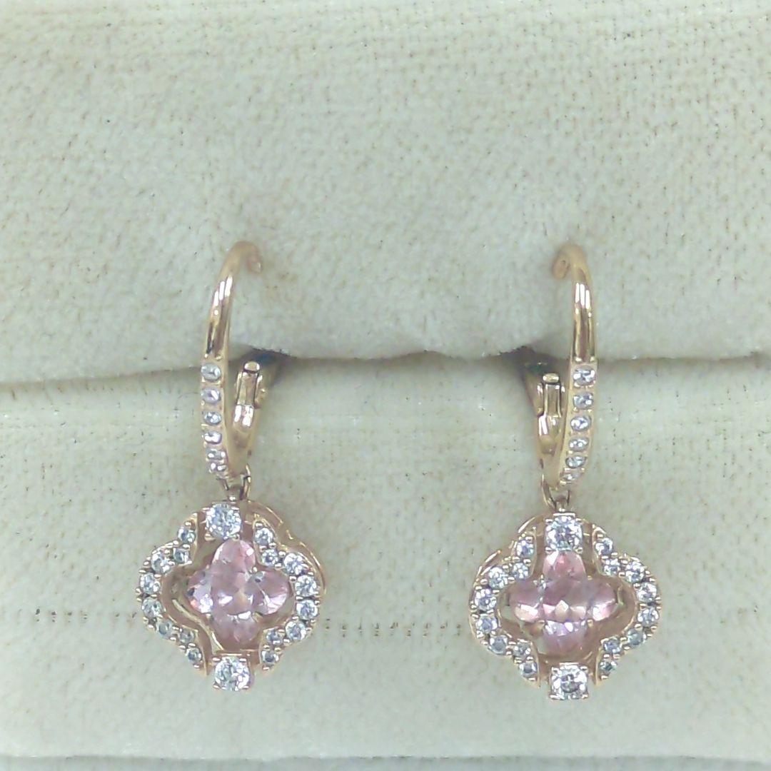 スワロフスキー ピアス スパークリング ダンス クローバー ピンク 両耳