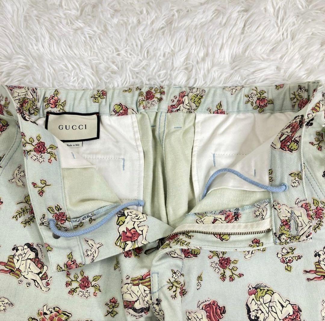 GUCCI2019AWファッションショー限定品　花柄プリントパンツ 32
