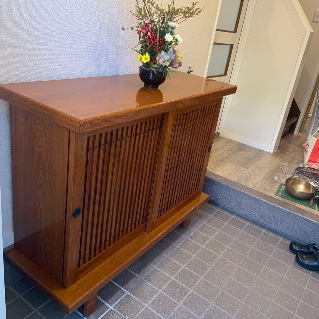 【かりん】シューズボックス　シューズラック　木製下駄箱　十万石印