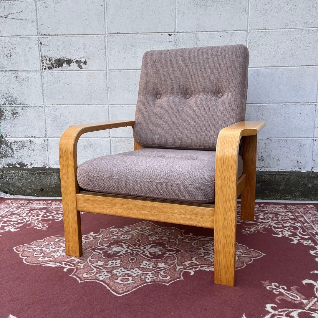 天童木工 Tendo◾️肘掛けアーム付き シングルソファ 1Pソファ 木製家具