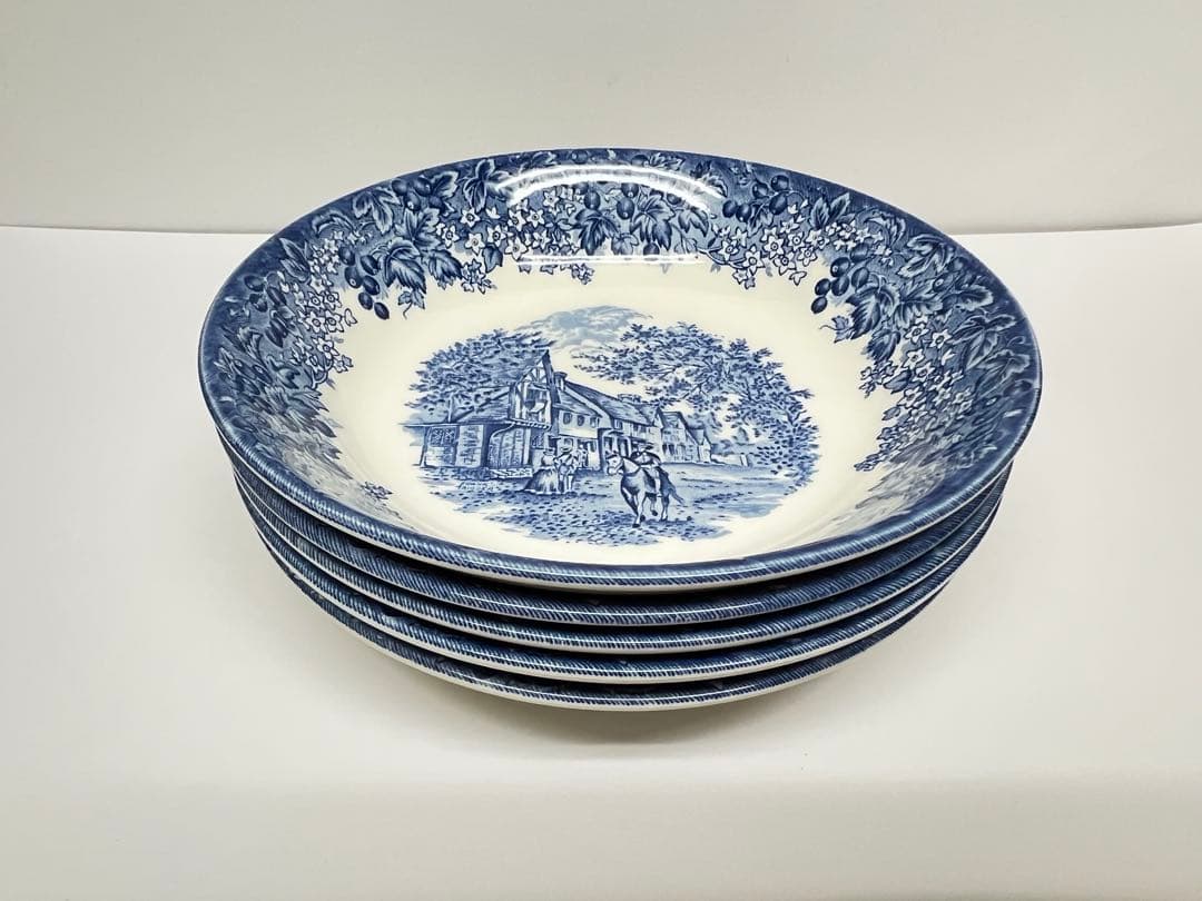 希少☆ウェッジウッド＊ロマンティックイングランド スープ皿 5枚セット