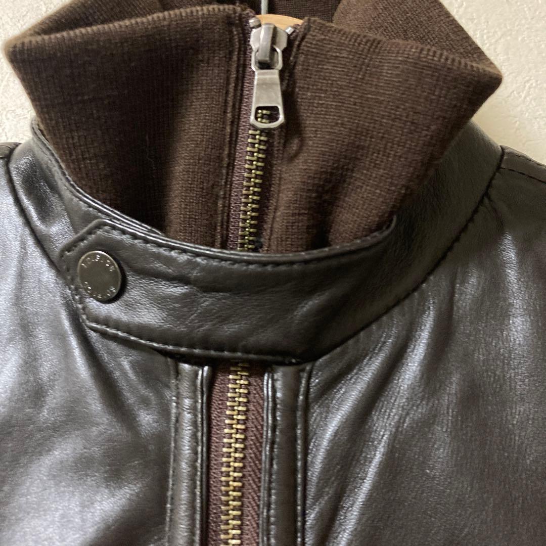 エディフィス　レザージャケット　ラムレザー　シープスキン　38 M ブラウン