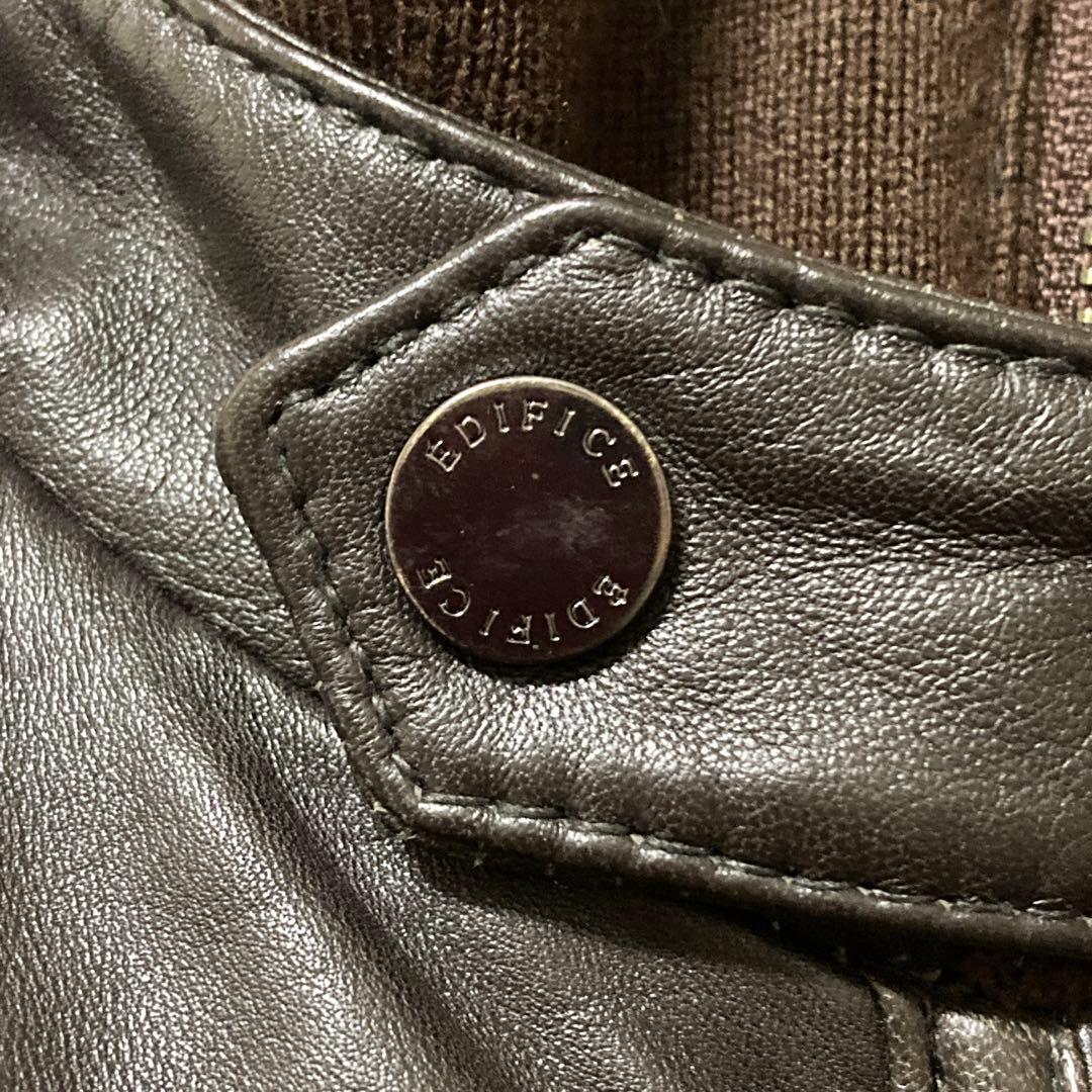 エディフィス　レザージャケット　ラムレザー　シープスキン　38 M ブラウン