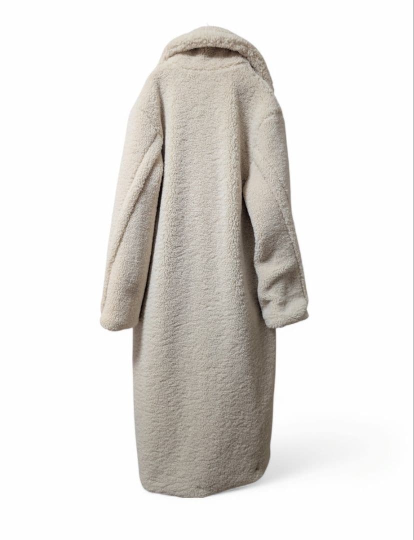 【新品未使用品タグ付き】ZARAアイボリー ボア ロングコート テディベアS