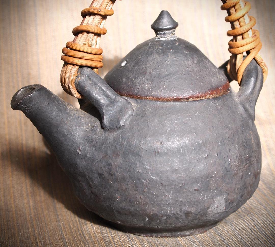 人気作家★加地学【師：森岡成好】★窯変黒土瓶