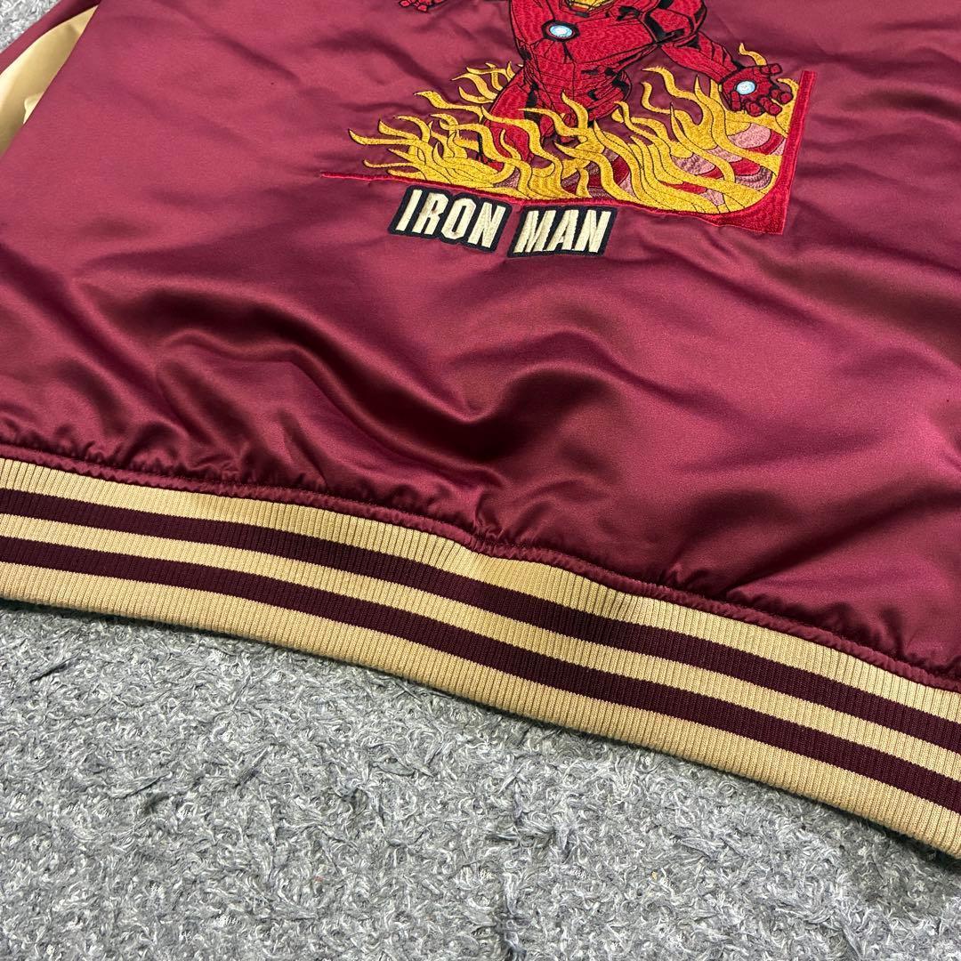 【希少】MARVEL アイアンマン スカジャン 刺繍入り アメコミ風 Lサイズ
