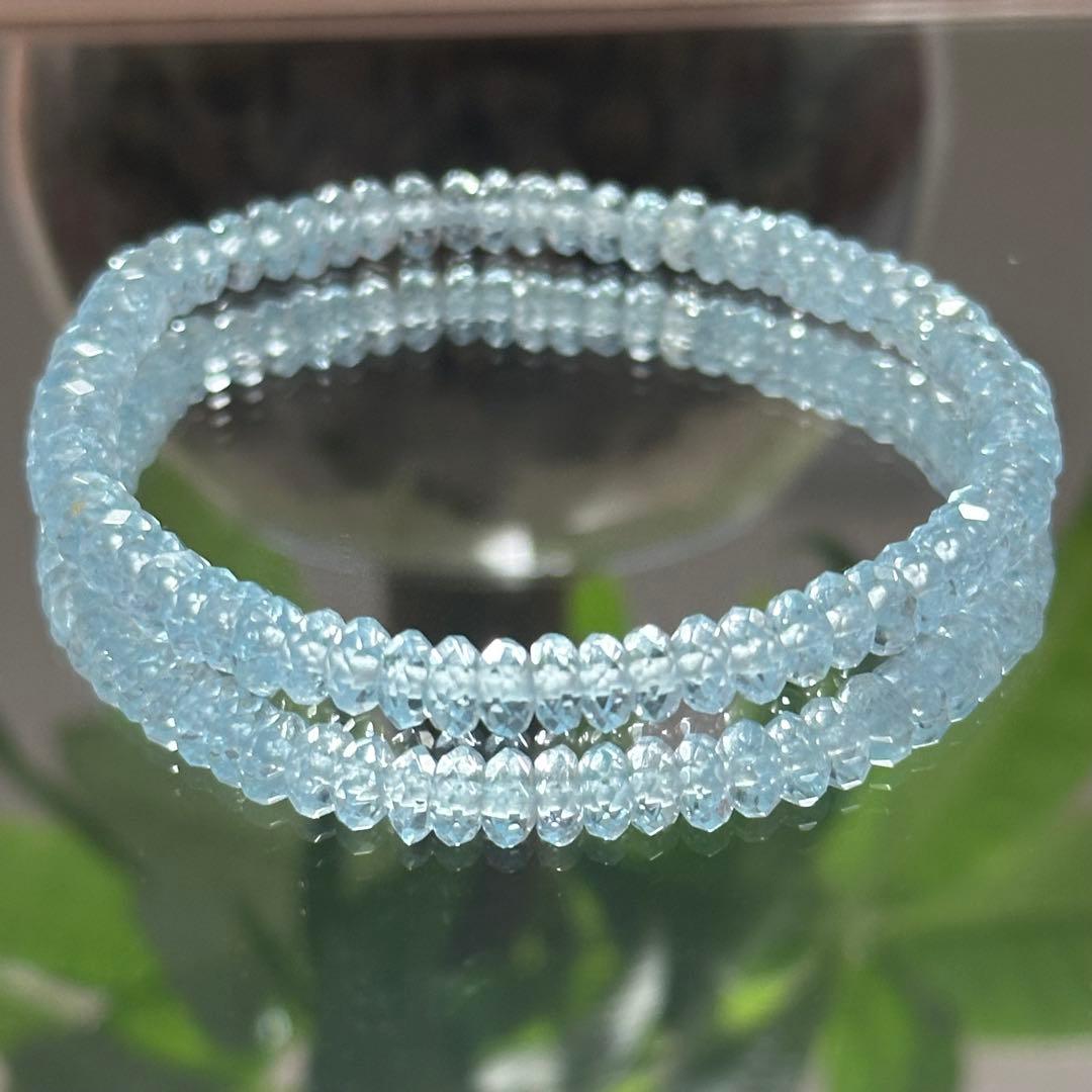 極上グレード【高品質】ブルートパーズ ブレスレット 天然石 美しい 11月誕生石