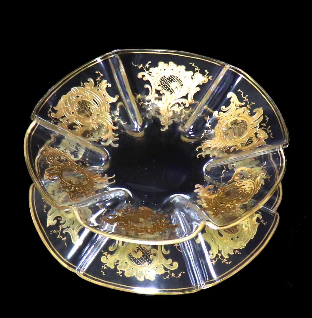 オールド・バカラ 1890年頃 高級 24金彩ロココトレー ルイ15世 小物入れ