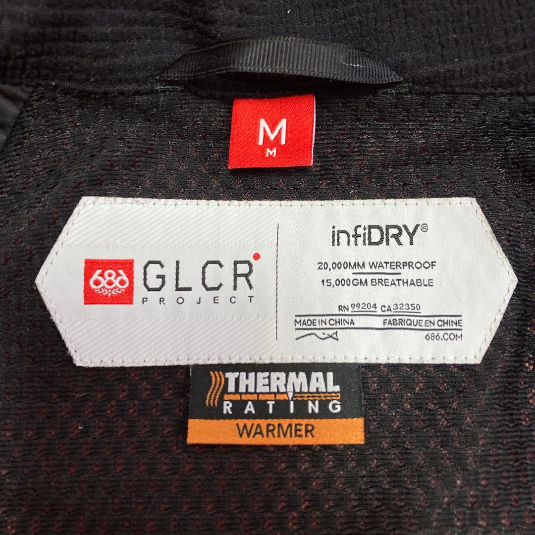 686スキーウェア スキー スノボジャケット スノボ スノーボード Mメンズ赤