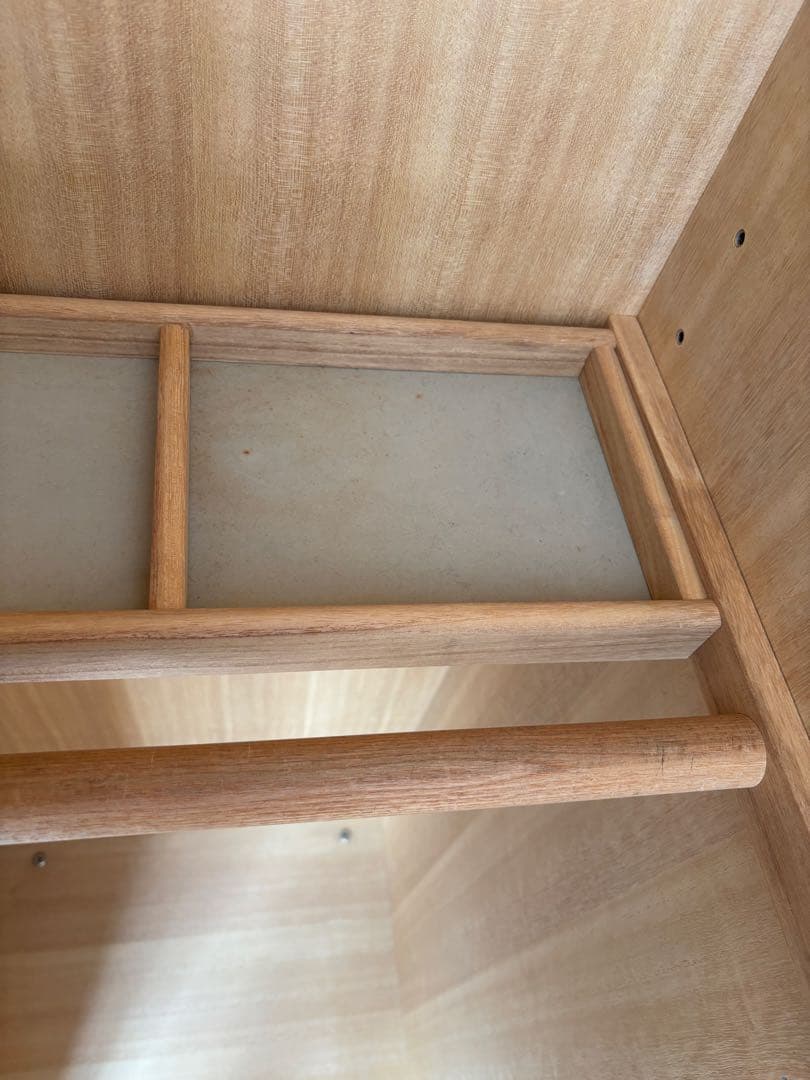 洋服タンス 木製クローゼット ミラー付き