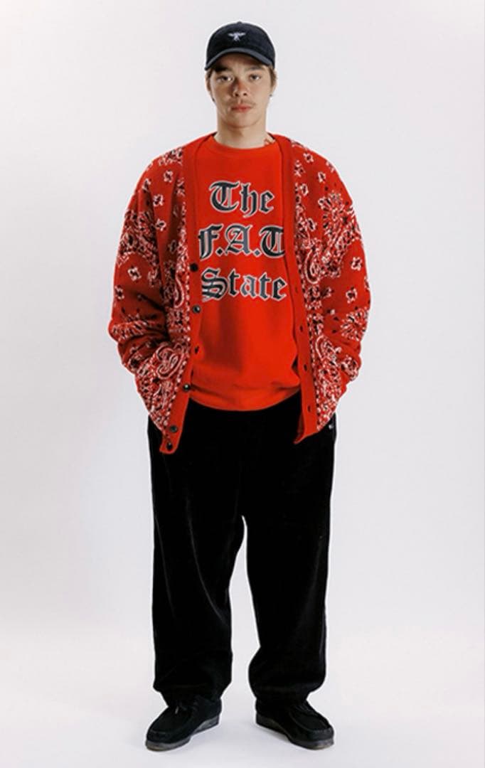 新品F.A.T. バンダナ柄 カーディガン JUMBO サイズ レッド