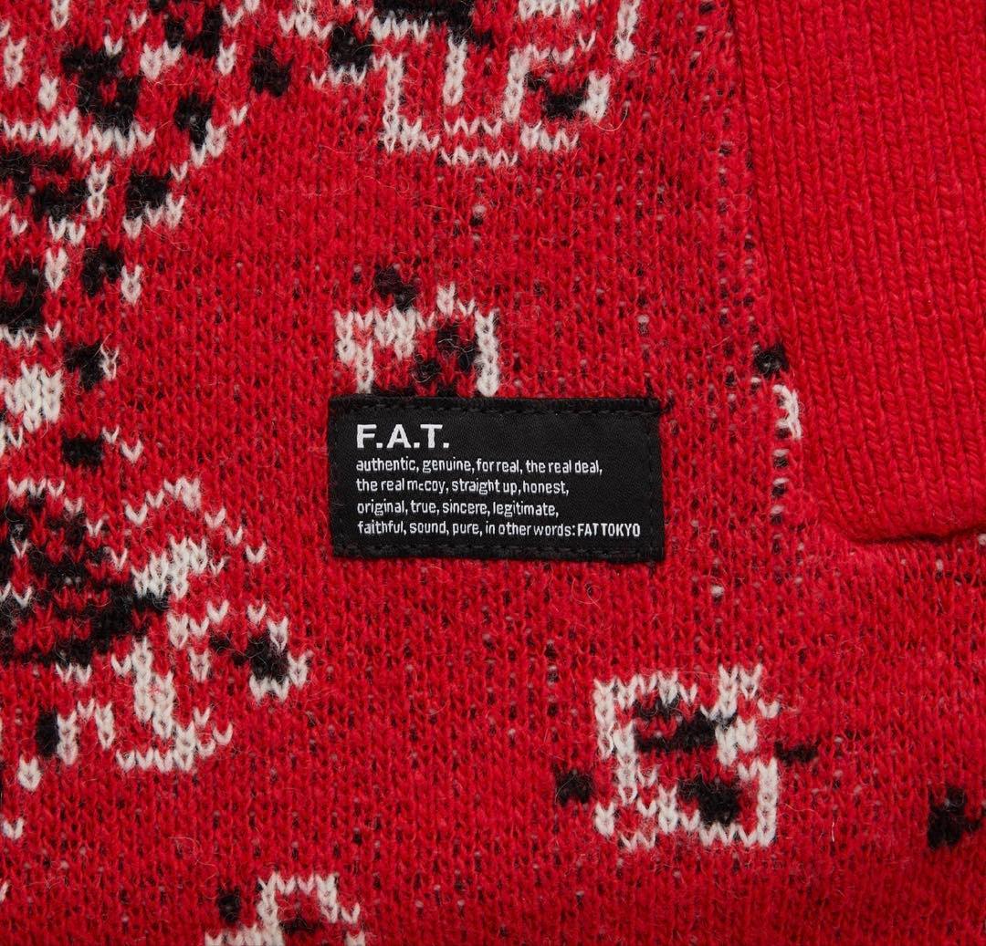 新品F.A.T. バンダナ柄 カーディガン JUMBO サイズ レッド